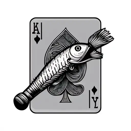 Fishing Rod With A Deck Of Cards
