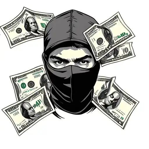 Man With Balaclavas Money And Letters