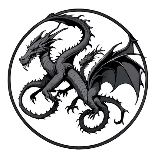 Two Dragons Similar To Kuklcan In Circle As The Logo Of The Album Life And Death Of Canserbero