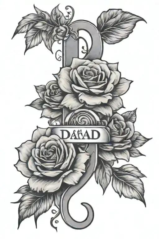 Memorial Tattoo For Dad With Numeral Numbers No Roses