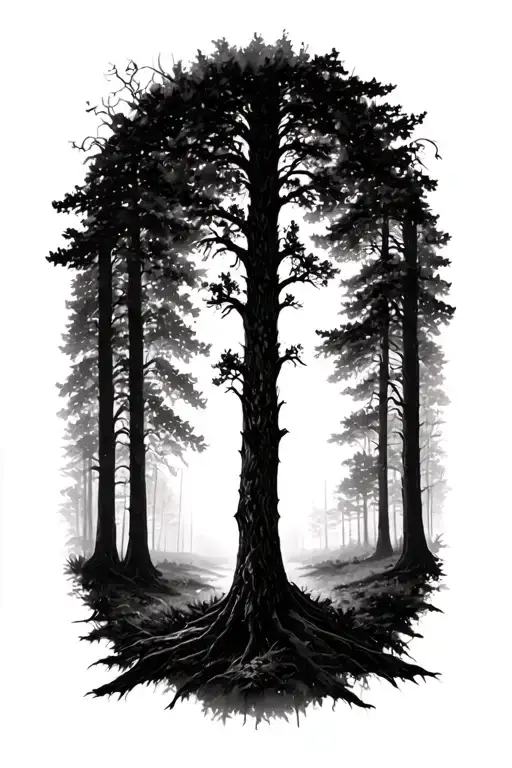 Trees Background Looking Through Lens