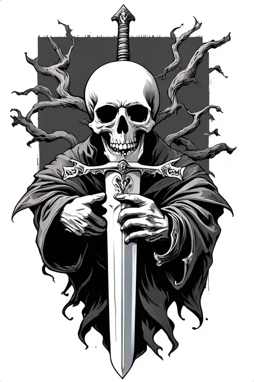 Death Holding Sword