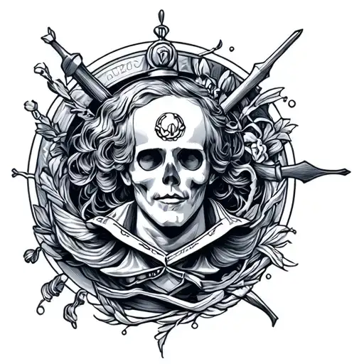 Node Of Sailor Fine Line Drawing