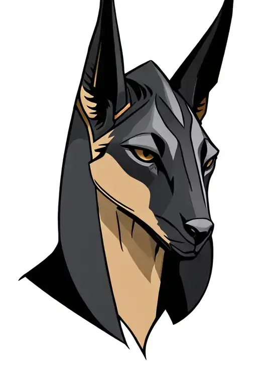 Anubis Portrait With Half
