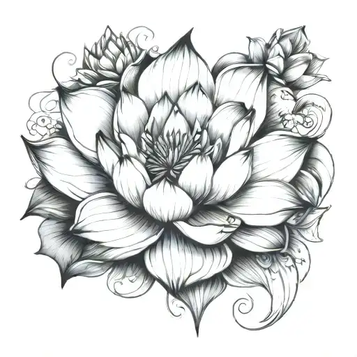 Jewel And Lotus Flower Emerging