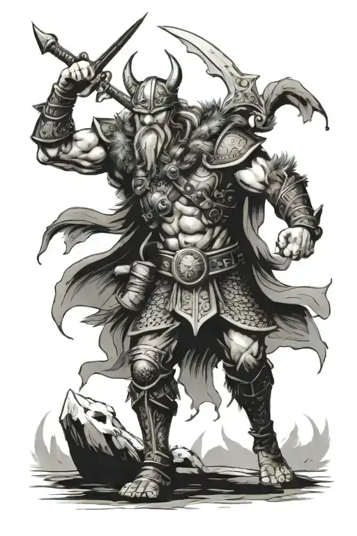 Loup Et Viking Warrior