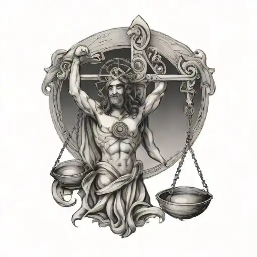 Libra With Edge Of Jesus Christ