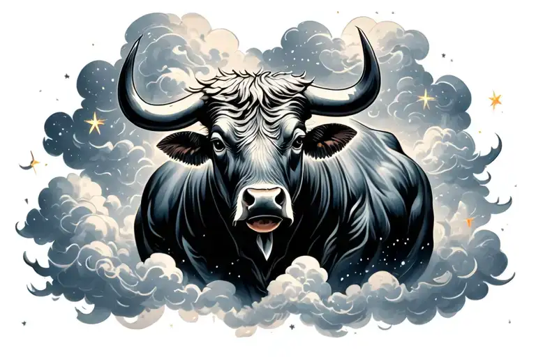 Heaven Clouds Stars Bull