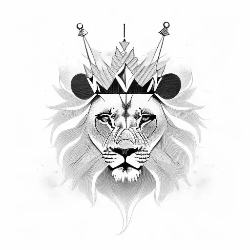 Fierce Lion With Crown