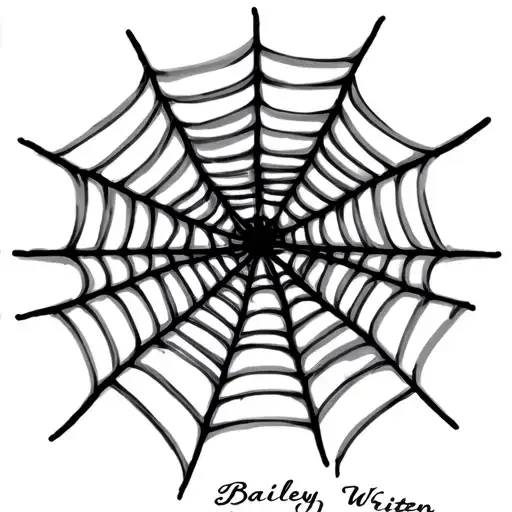 A Small Spider Web With The Name Bailey Writen Between It