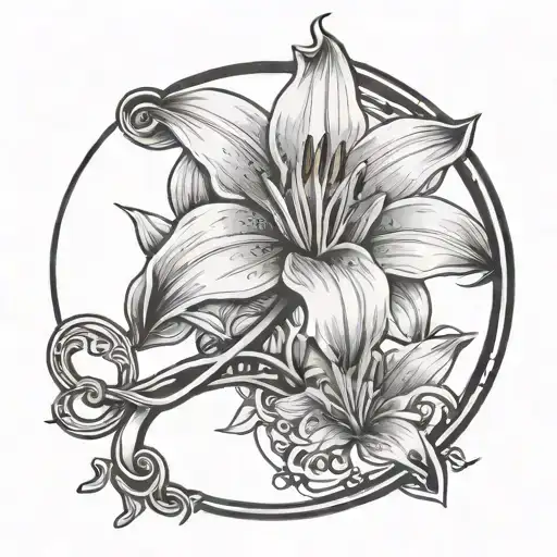 Lily Flower And Libra Zodiac Sign