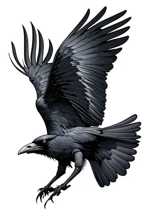 Raven Flying