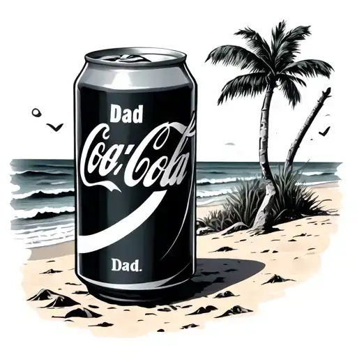 Coke Can With The Word Dad On It On The Beach