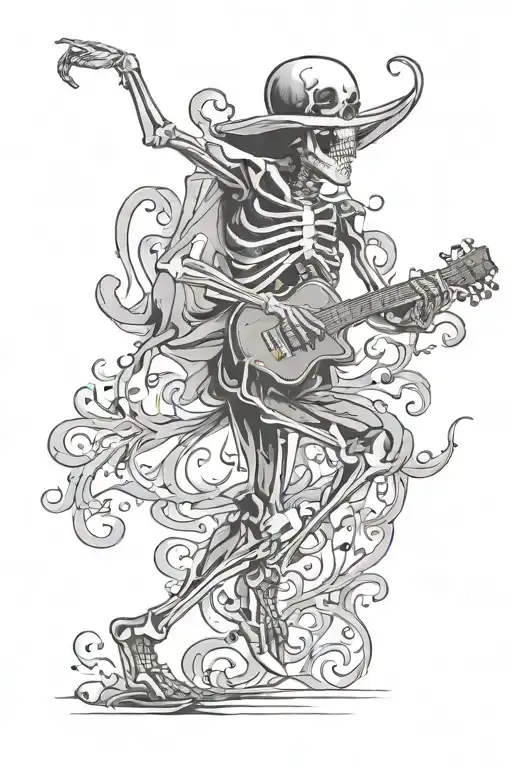 Dancing Skeleton With 4744 In One Of The Bones