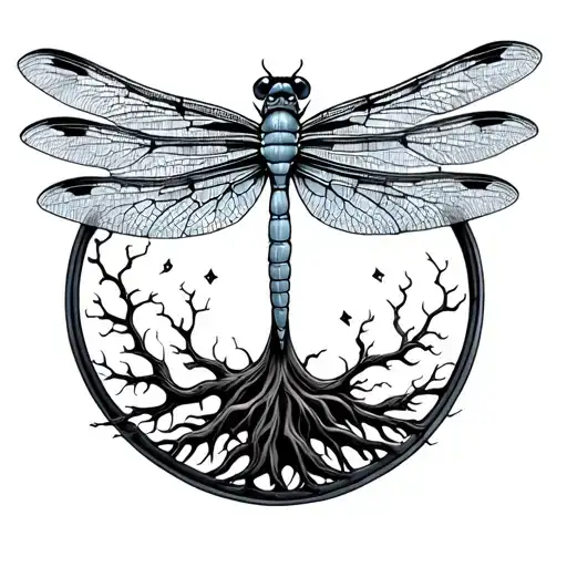 Dragonfly And Tree Of Life
