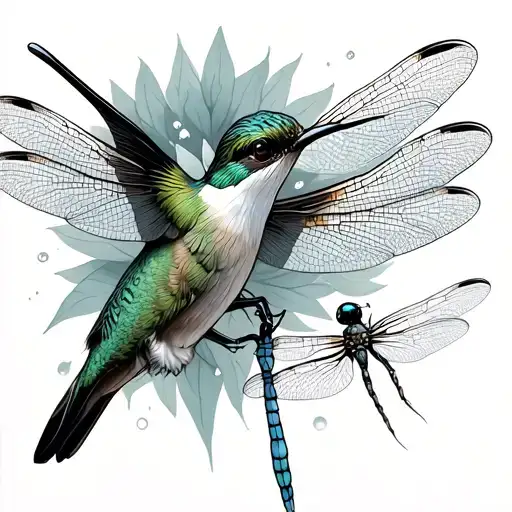 Hummingbird And Dragonfly