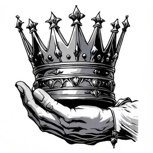 A Half Dead Man's Hand Holding King Crown