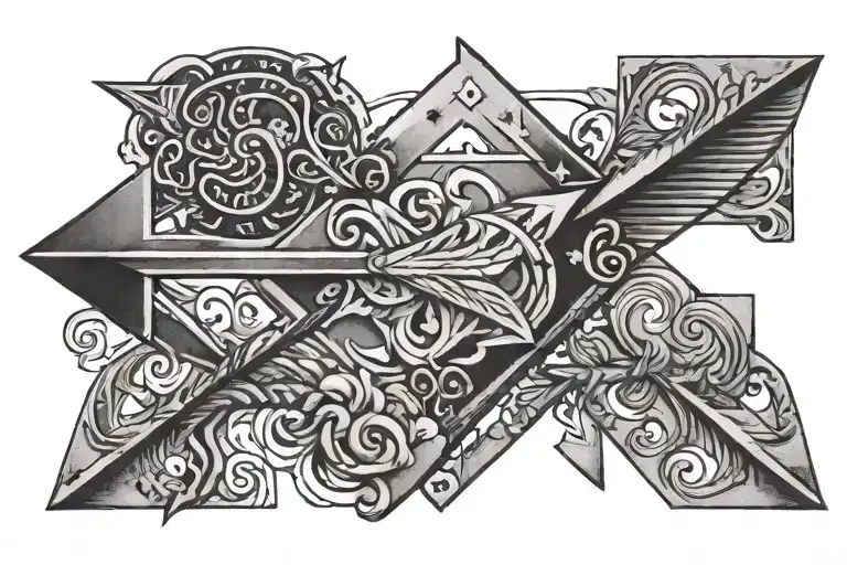 Arrow With Roman Number 5 In The Middle