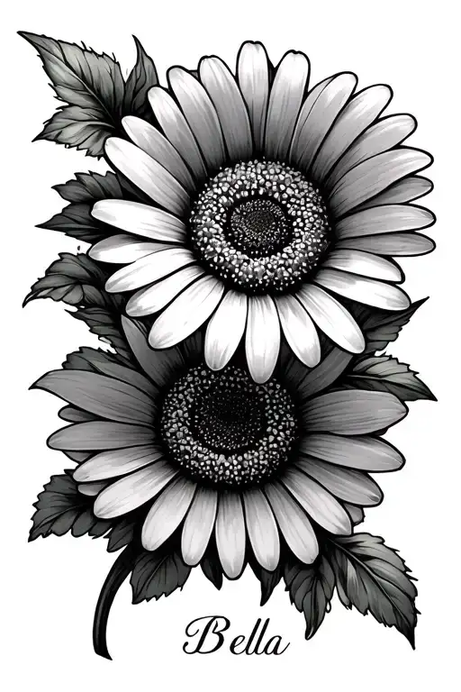 Daisy Flower With The Name Bella