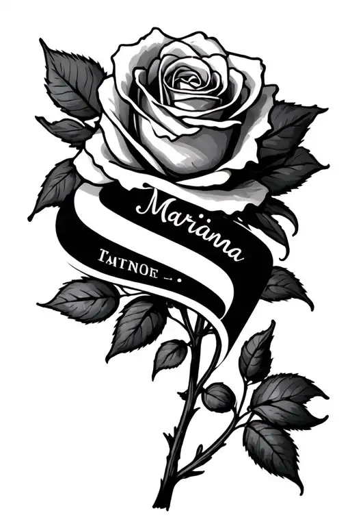 The Name Marianna With A Rose Wrapped
