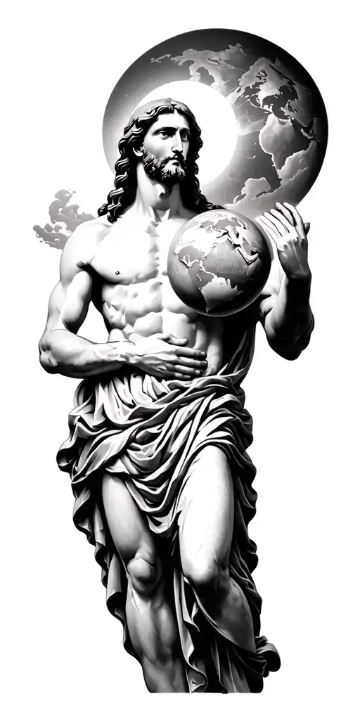 Christ Relieving Atlas Holding The World