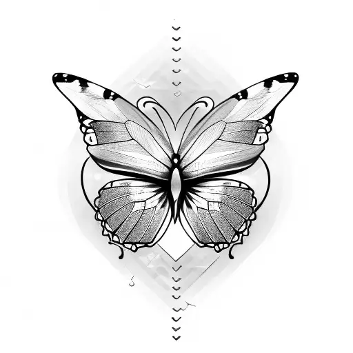 Butterfly With Heart Rate For Dad