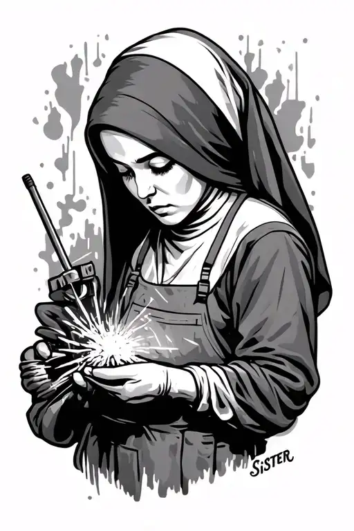 Sister Sara Hardwork Patience Discipline Hardworking Welder