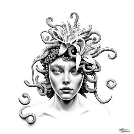 Medusa With Lillies