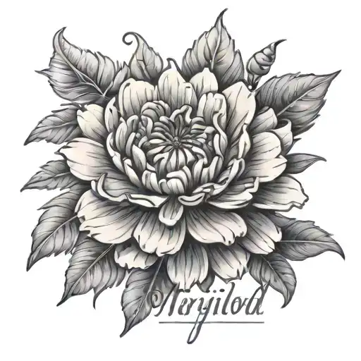 Marigold With Name And Date