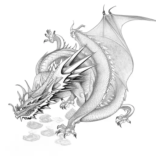 Dragon And Cherry Blossoms