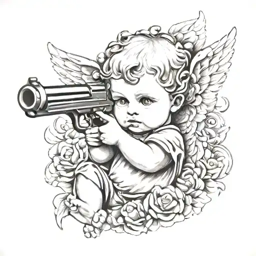 Baby Angel With Gun