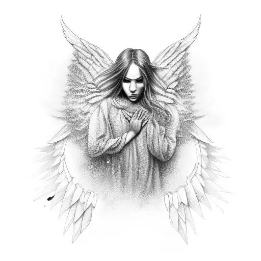 Female Angel With Goledn Eyes Crying Gold