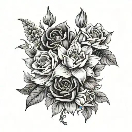 Daffodils Daisy Roses And Tulips Flower Wrap Design Inspired