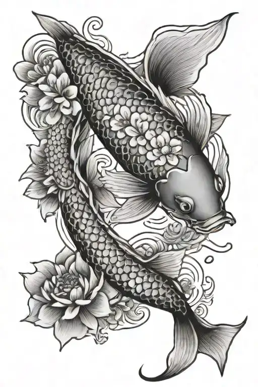 Cherry Blossom Koi Fish