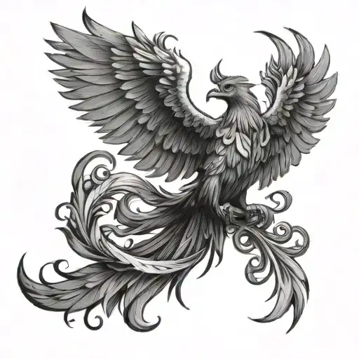 A Majestic Phoenix With A Scepter Representing Leadership And Authority