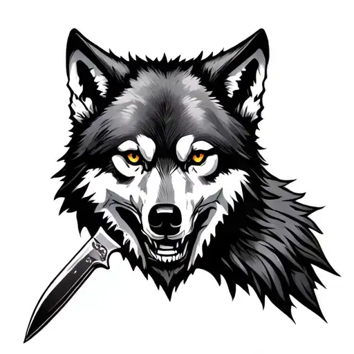 Totenkopf Knife And Wolf