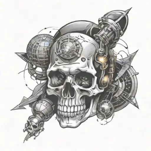 Science Outer Space Skull