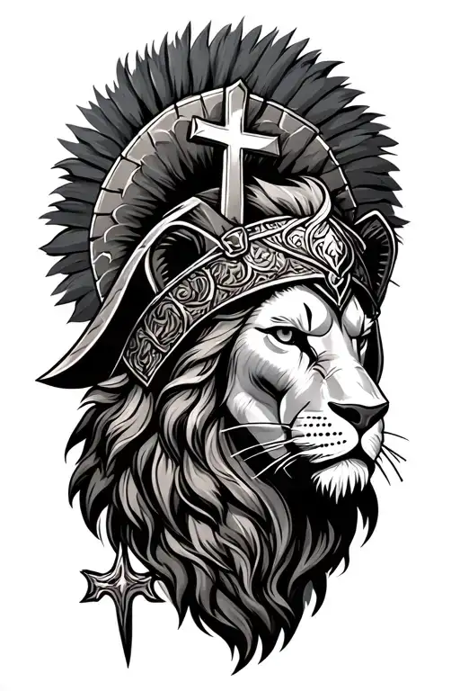 Sparta With Lion With Cross