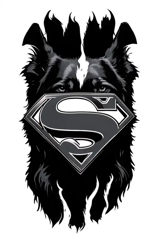 Cardinal Dog Pawprint And Superman Emblem