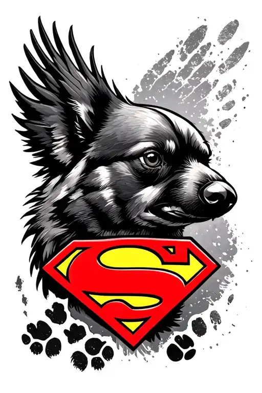 Cardinal Bird Dog Pawprint And Superman Emblem