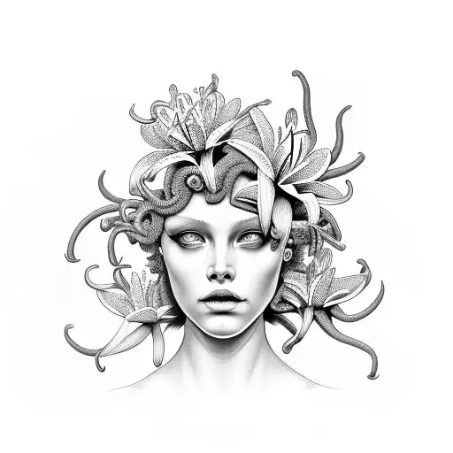 Medusa With Lillies