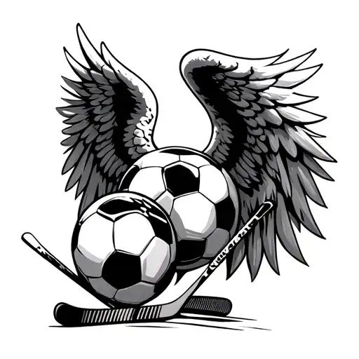 Soccer Ball Hockey Sticks Angel Wings The Letter B The Number 11