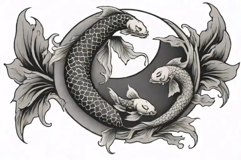 Yin Yang With Koi Fish