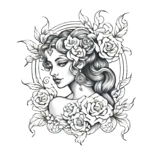 Goddess Flowers Face Sexy Aries