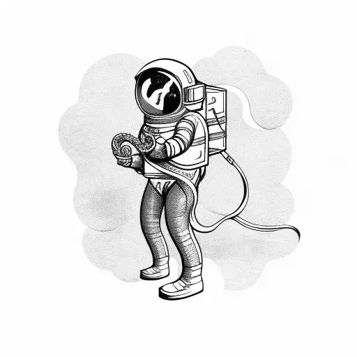 Astronaut With Snake