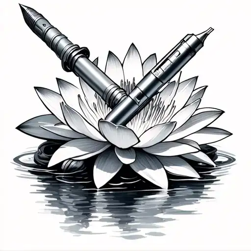 Sonic Screwdriver With Water Lily Flower