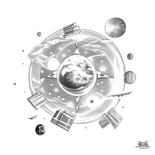 A Celestial Library Floating In Space Filled With Sci-fi Books