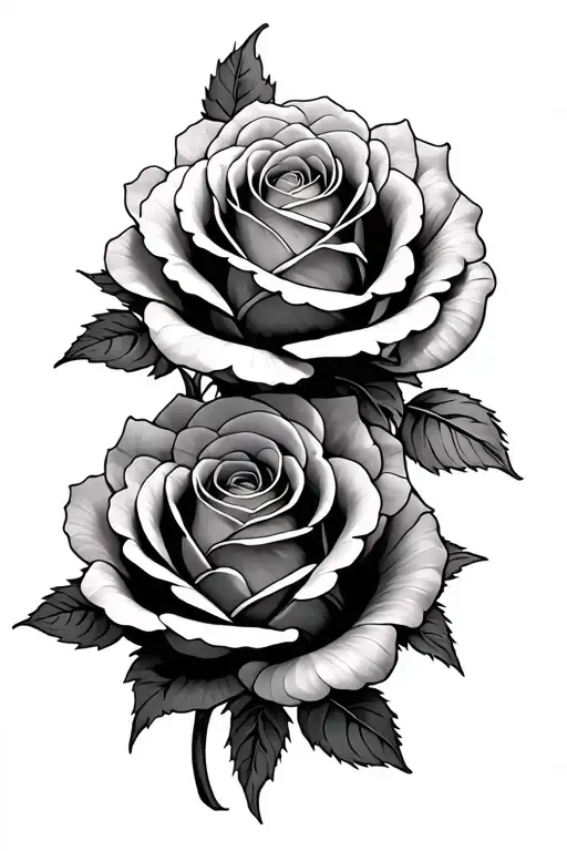 Three Big Roses Intertwined