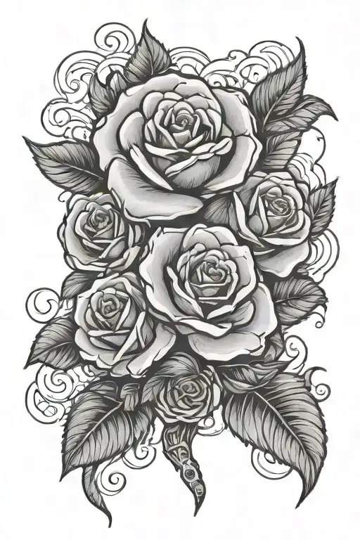 Rose And Daggar With Oden Face Handle Design