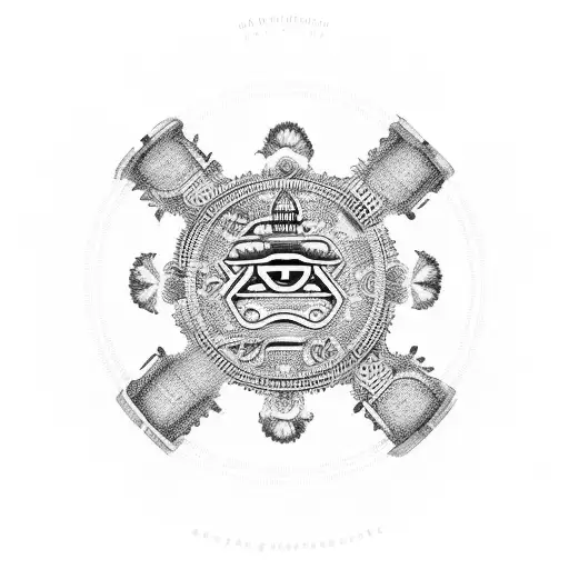 A Collage Of Filipino Cultural Symbols With A Camera And Guitar At The Center